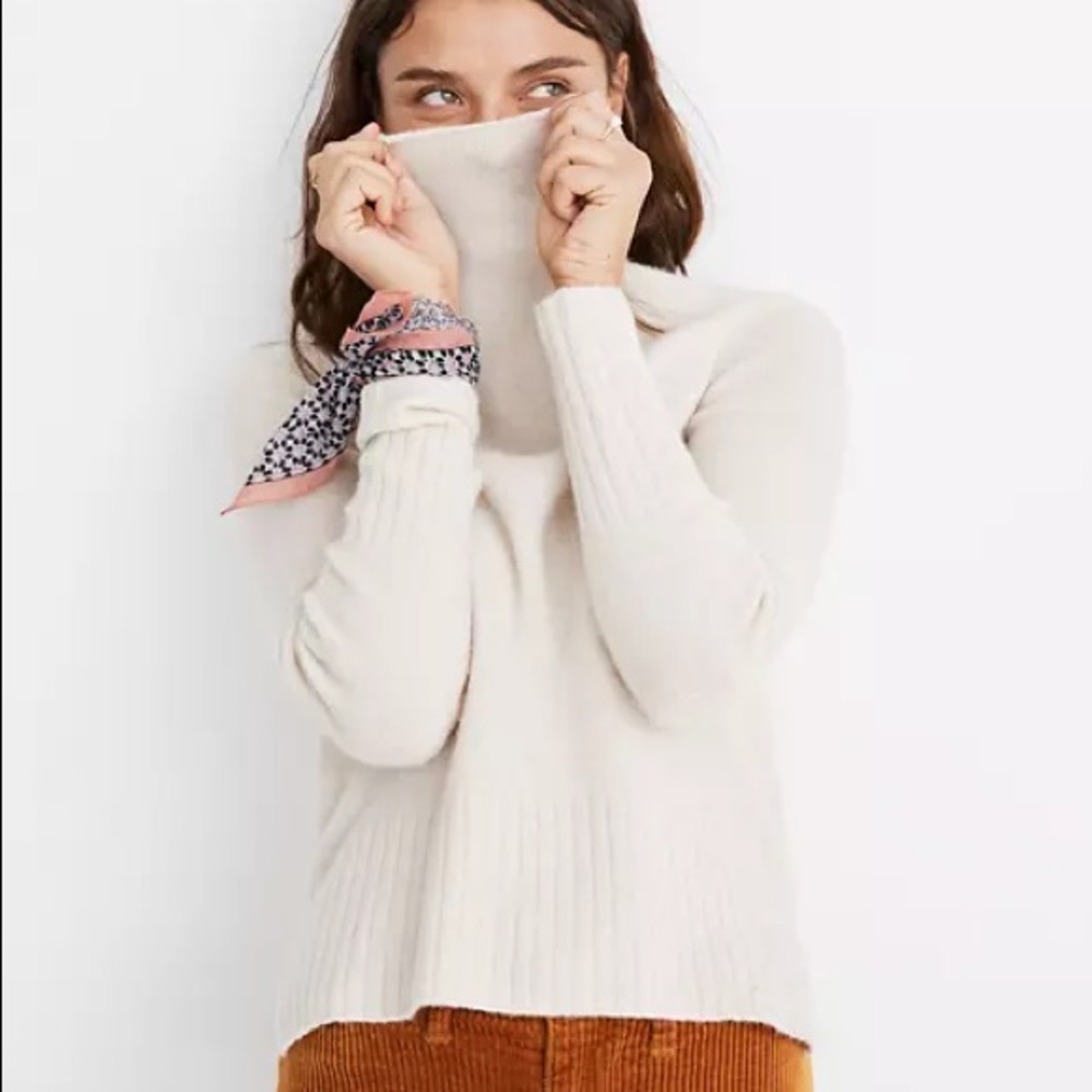 Madewell Cream Alpaca Turtleneck